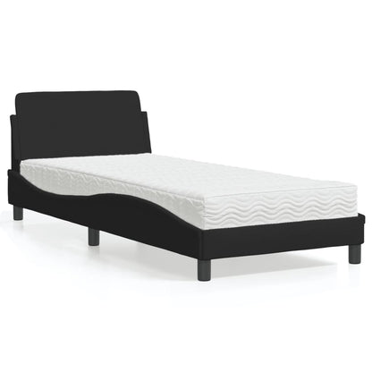 Bett mit Matratze "Dover" Schwarz 80x200 cm Stoff