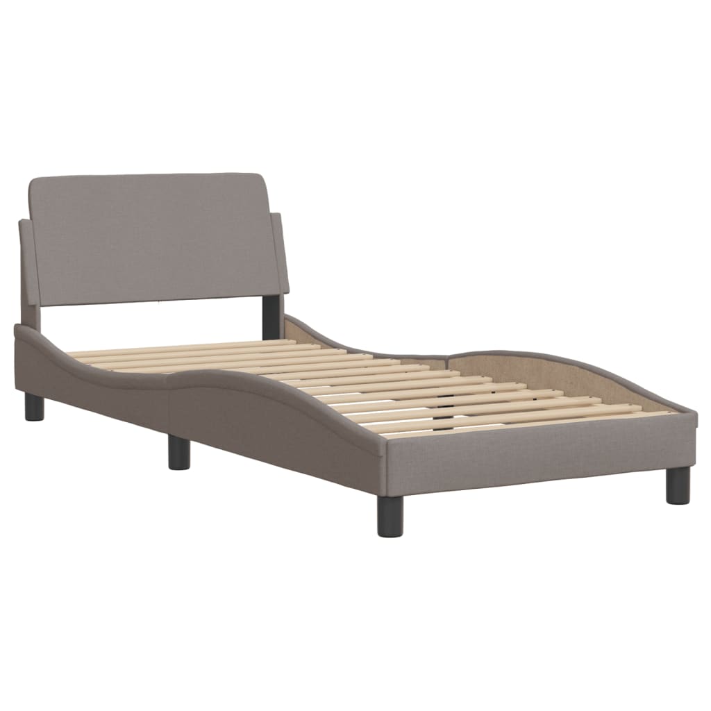 Bett mit Matratze Taupe 90x190 cm Stoff