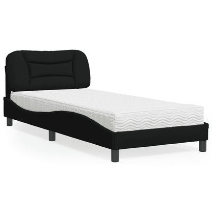 Bett mit Matratze "Hvar" Schwarz 80x200 cm Stoff