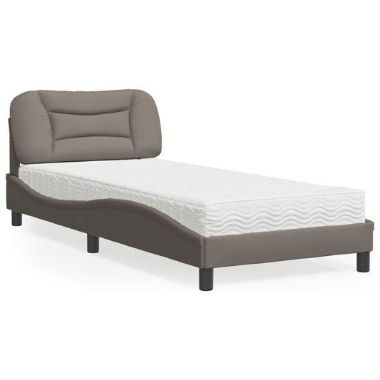 Bett mit Matratze Taupe 80x200 cm Stoff