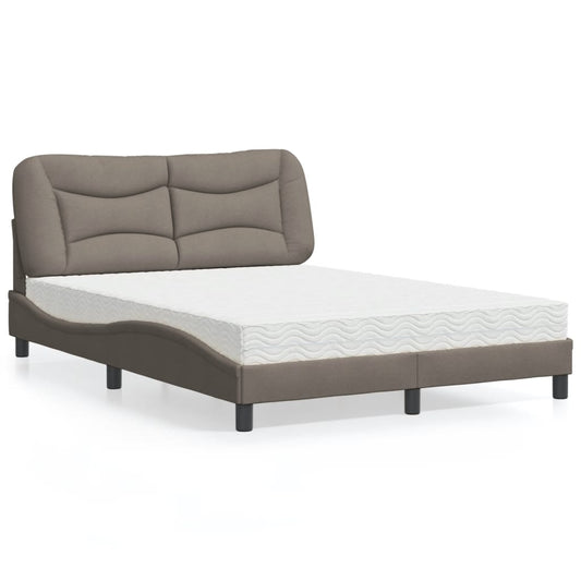 Bett mit Matratze Taupe 120x200 cm Stoff