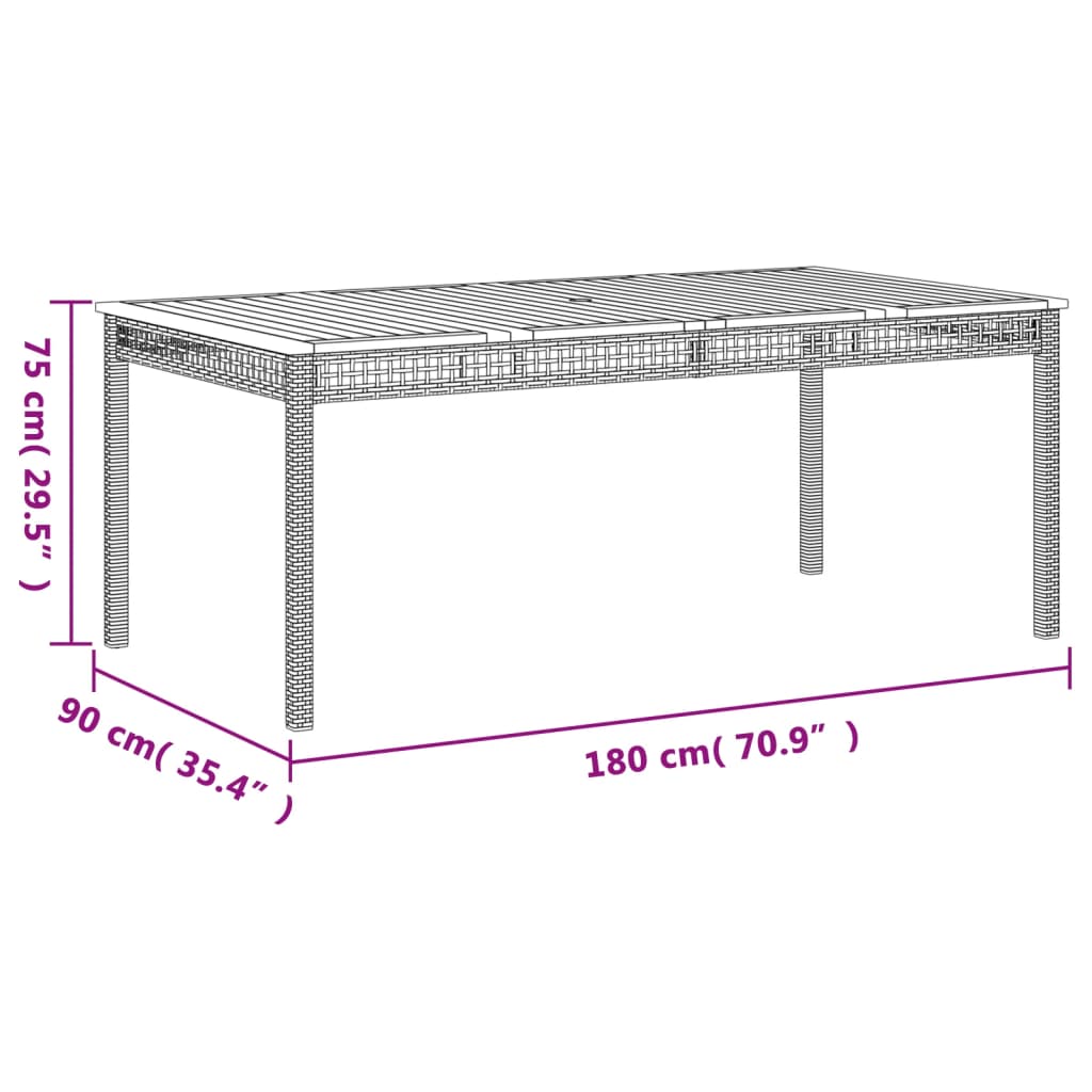 7-tlg. Garten-Essgruppe mit Kissen Beige Poly Rattan