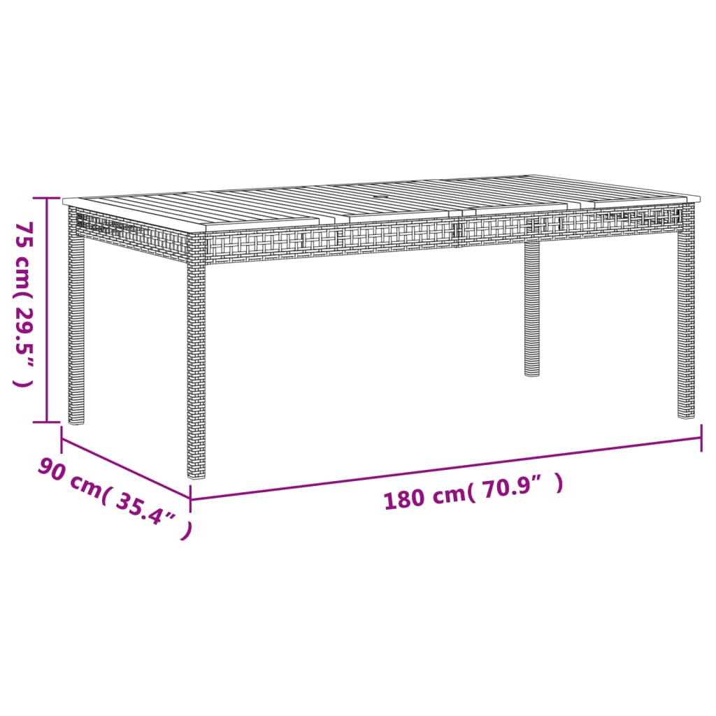 9-tlg. Garten-Essgruppe mit Kissen Beige Poly Rattan