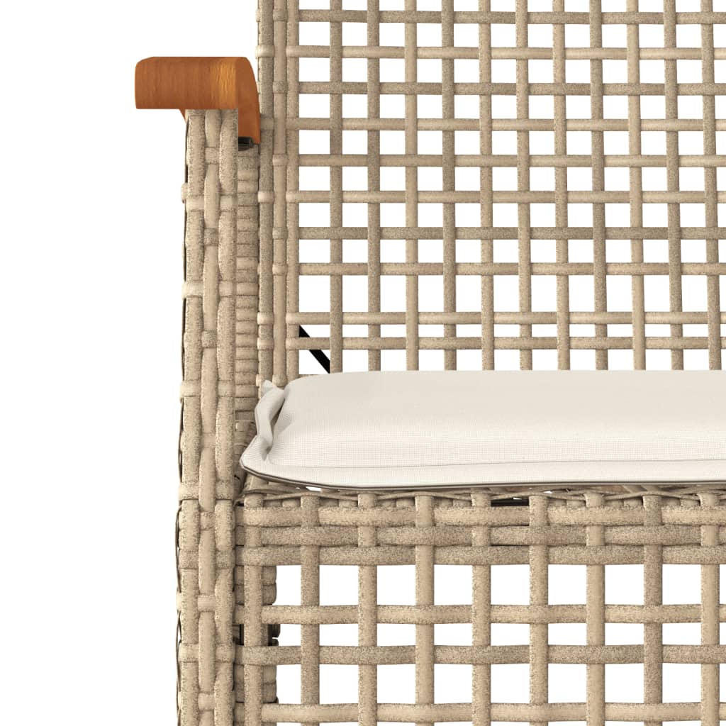 4-tlg. Garten-Essgruppe mit Kissen Beige Poly Rattan