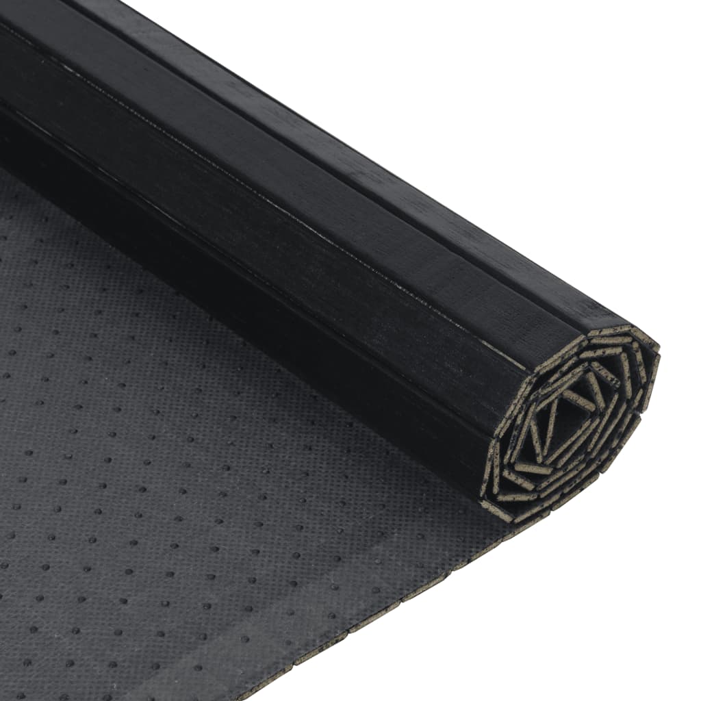 Teppich Rechteckig Schwarz 60x100 cm Bambus