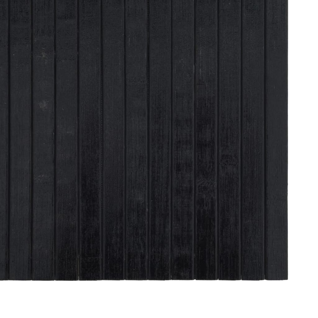 Teppich Rechteckig Schwarz 60x100 cm Bambus