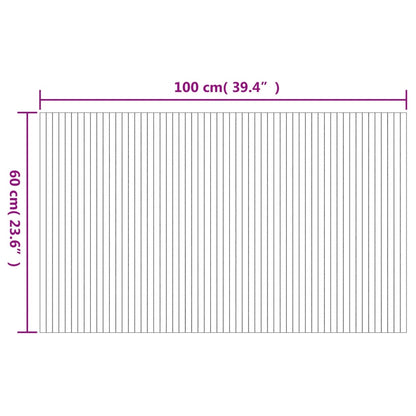 Teppich Rechteckig Schwarz 60x100 cm Bambus