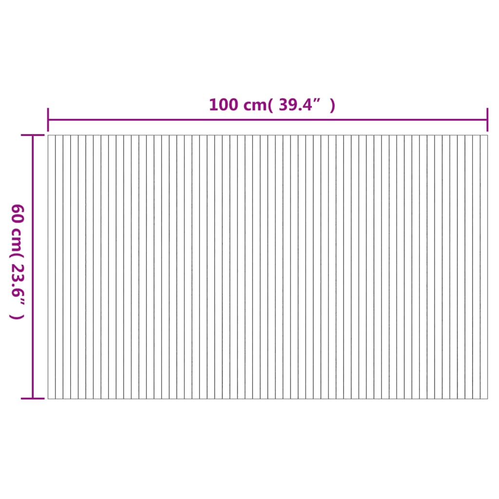 Teppich Rechteckig Braun 60x100 cm Bambus