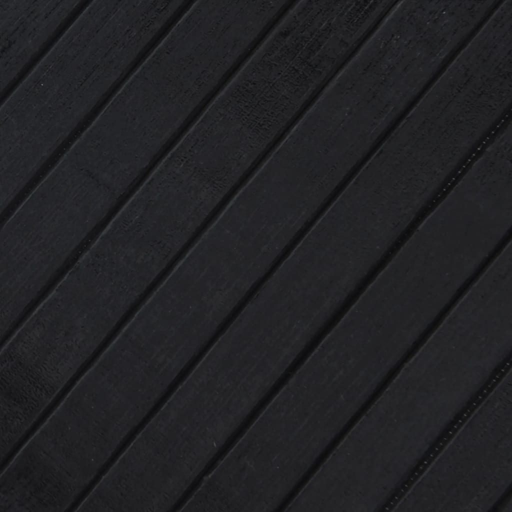 Teppich Rechteckig Schwarz 60x200 cm Bambus