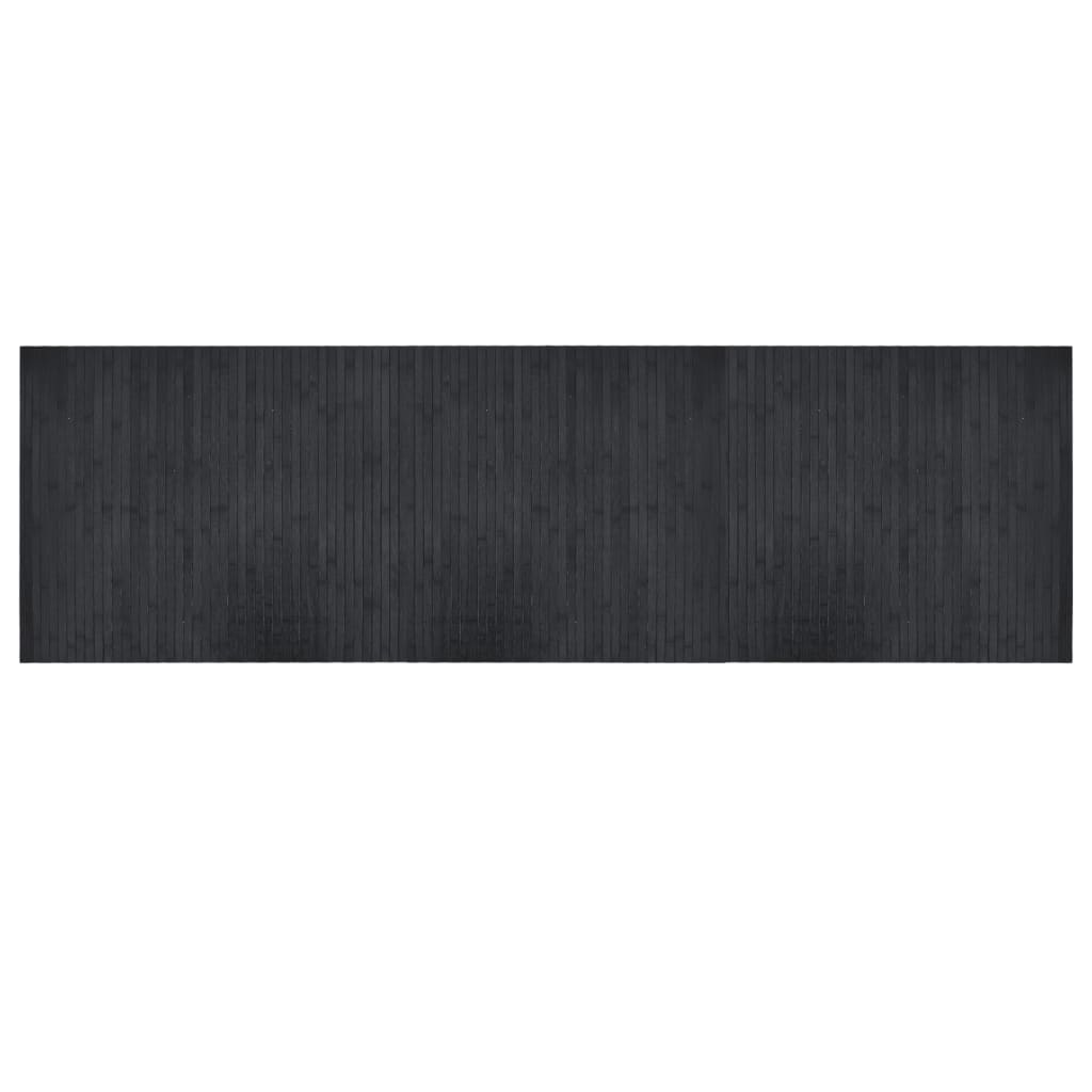 Teppich Rechteckig Grau 60x200 cm Bambus