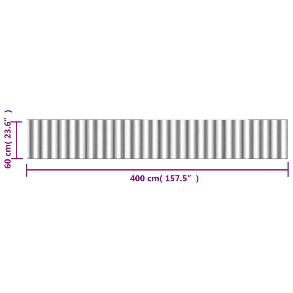 Teppich Rechteckig Dunkelbraun 60x400 cm Bambus