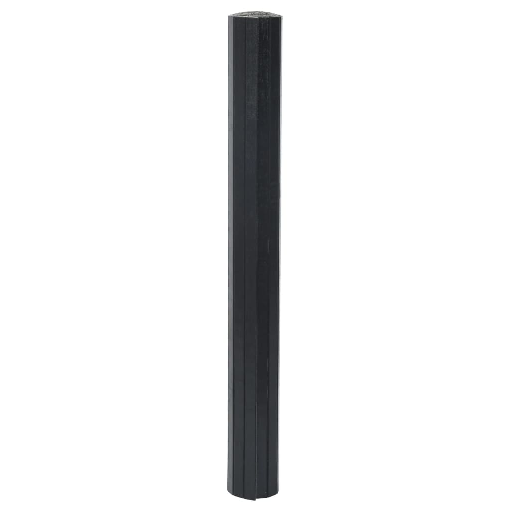 Teppich Rechteckig Schwarz 70x200 cm Bambus