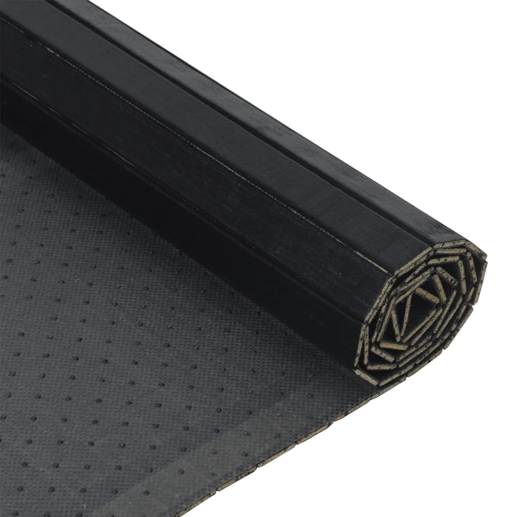 Teppich Rechteckig Schwarz 70x200 cm Bambus