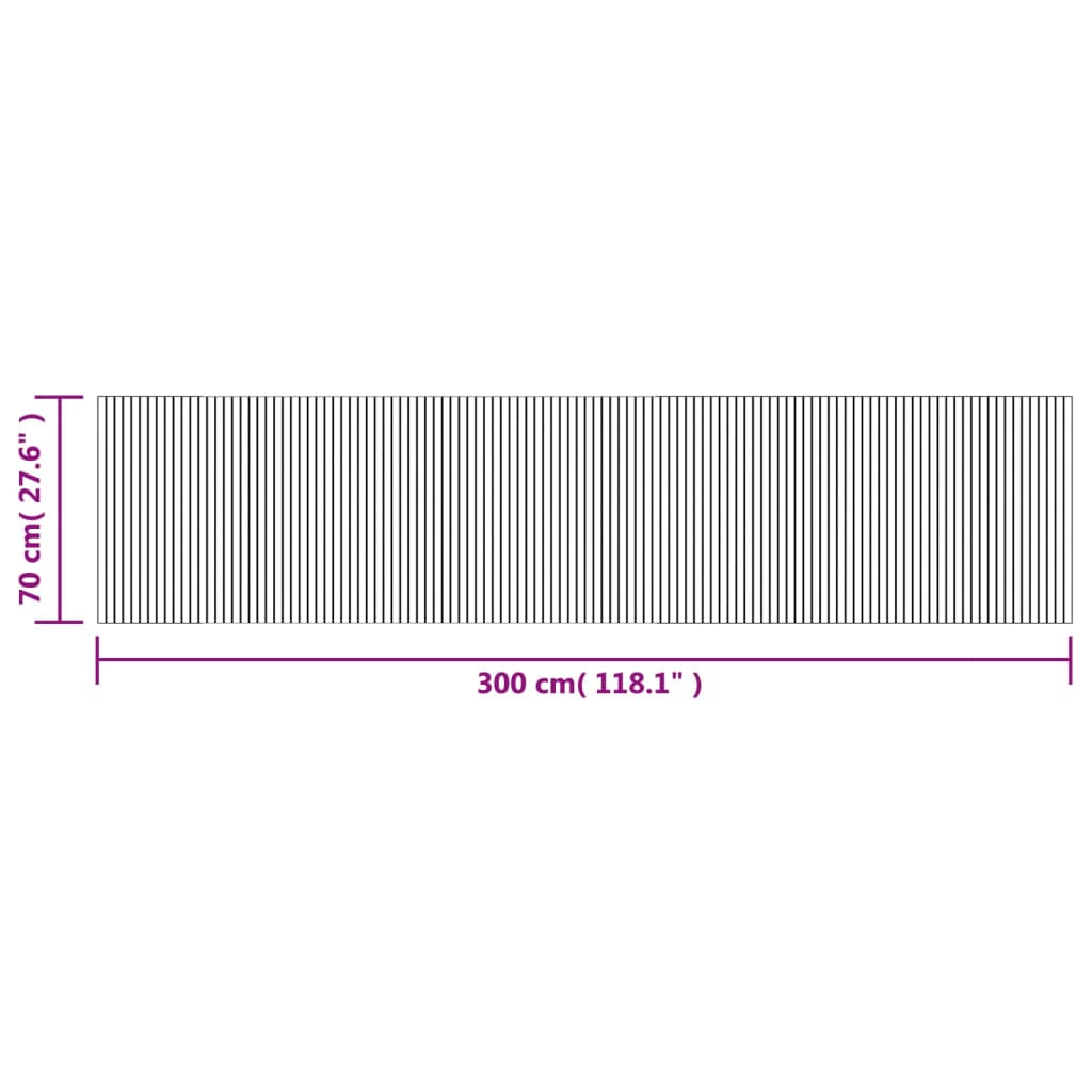 Teppich Rechteckig Schwarz 70x300 cm Bambus