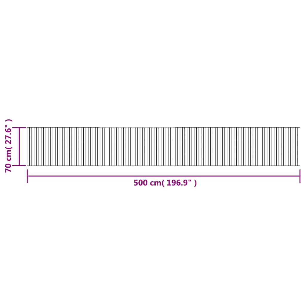 Teppich Rechteckig Hell Natur 70x500 cm Bambus