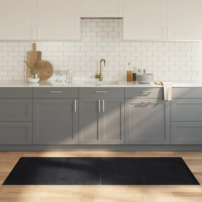 Teppich Rechteckig Schwarz 80x200 cm Bambus