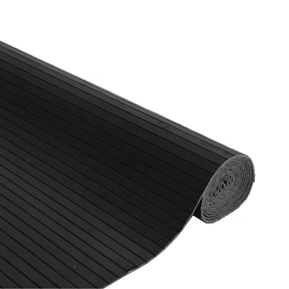 Teppich Rechteckig Schwarz 80x300 cm Bambus