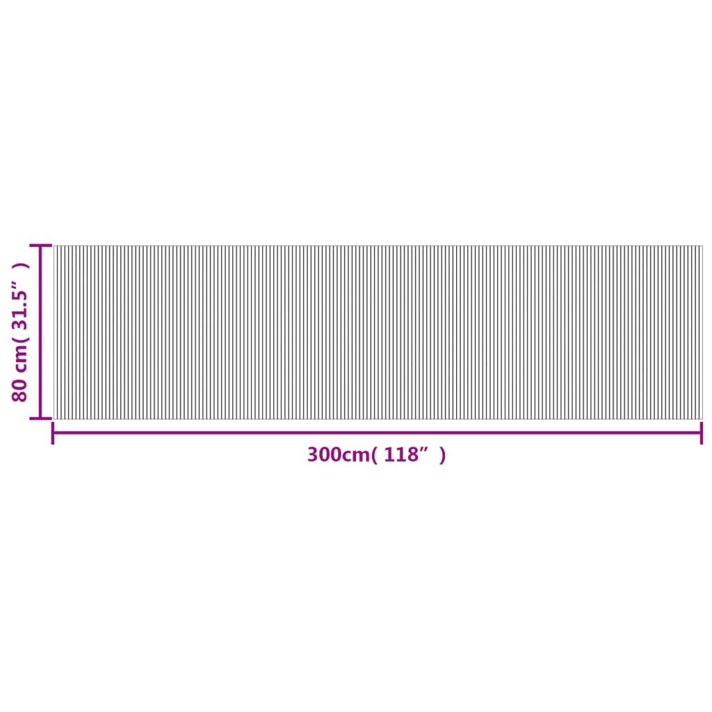 Teppich Rechteckig Grau 80x300 cm Bambus