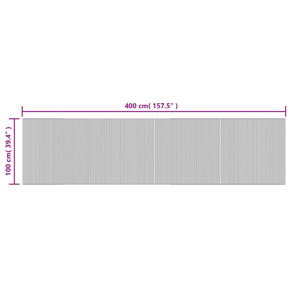 Teppich Rechteckig Dunkelbraun 100x400 cm Bambus