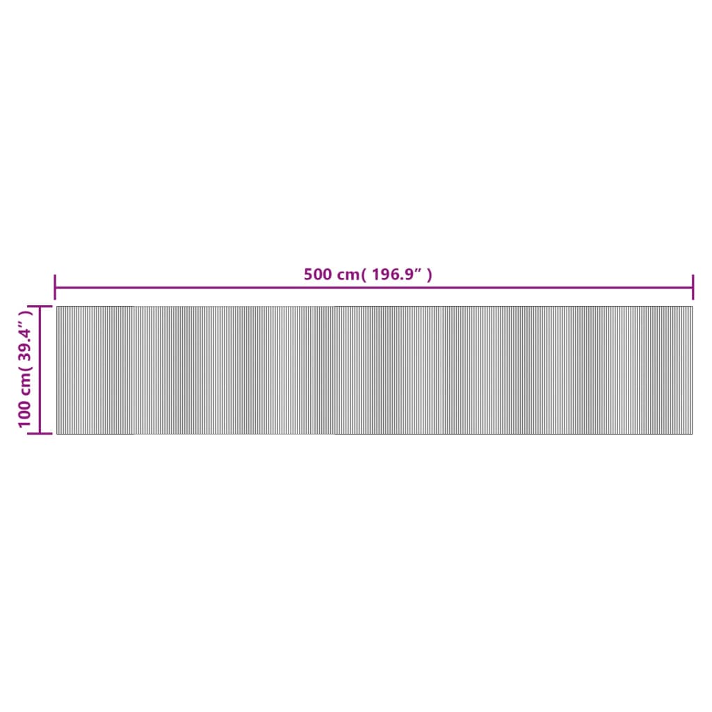 Teppich Rechteckig Hell Natur 100x500 cm Bambus