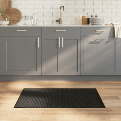 Teppich Rechteckig Schwarz 60x100 cm Bambus