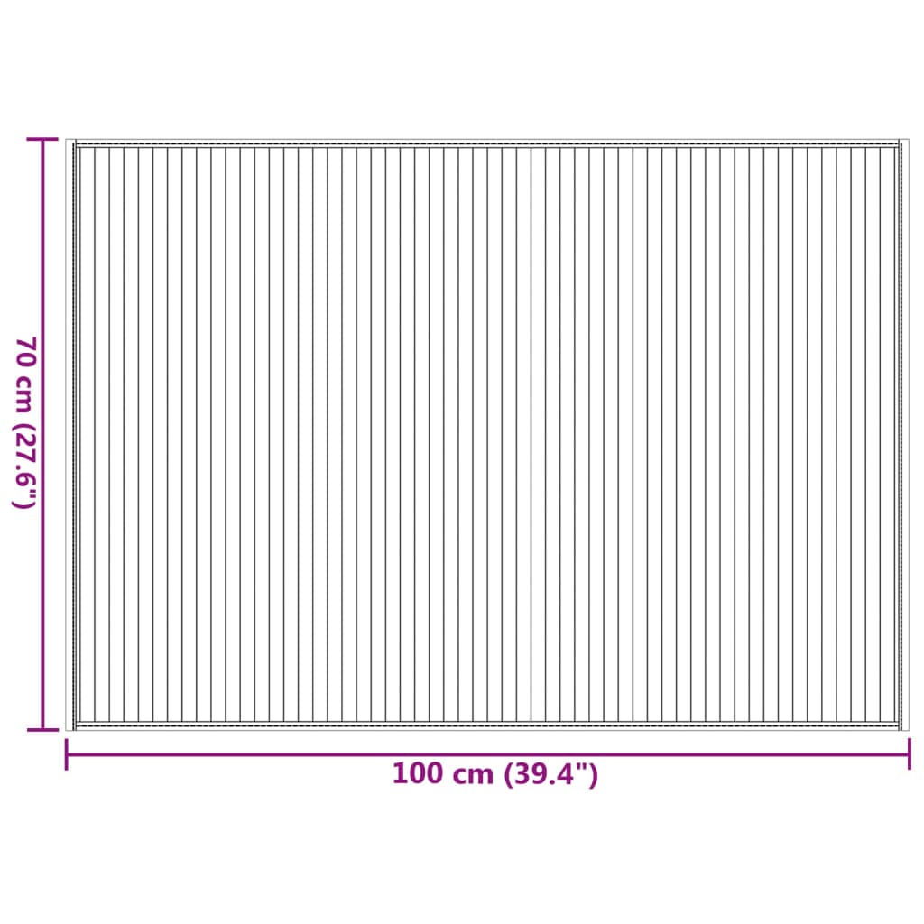 Teppich Rechteckig Dunkelbraun 70x100 cm Bambus