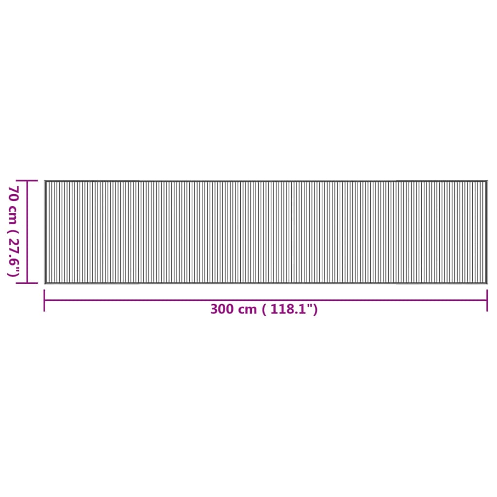 Teppich Rechteckig Natur 70x300 cm Bambus