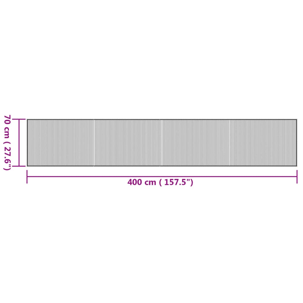 Teppich Rechteckig Natur 70x400 cm Bambus