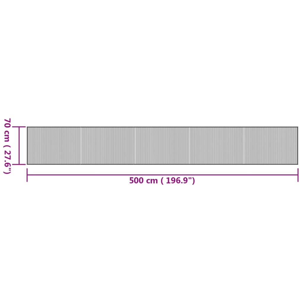 Teppich Rechteckig Natur 70x500 cm Bambus