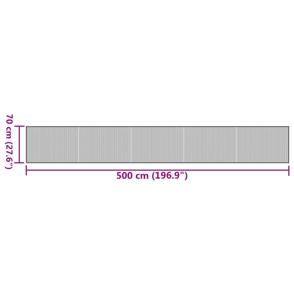 Teppich Rechteckig Grau 70x500 cm Bambus