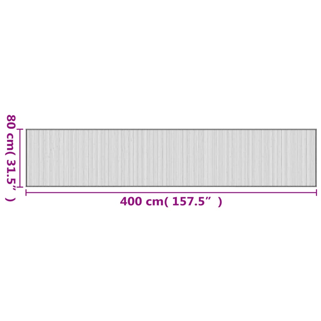 Teppich Rechteckig Braun 80x400 cm Bambus