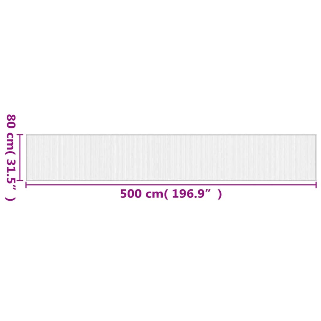 Teppich Rechteckig Hell Natur 80x500 cm Bambus