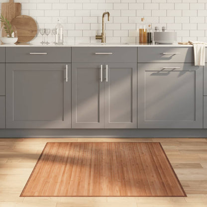 Teppich Quadratisch Natur 100x100 cm Bambus