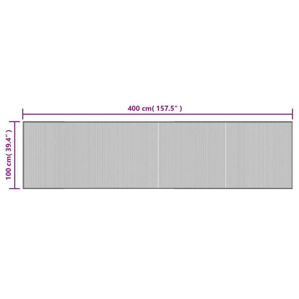 Teppich Rechteckig Braun 100x400 cm Bambus