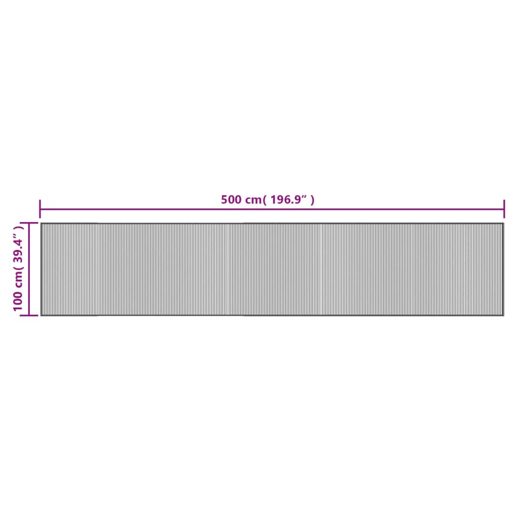 Teppich Rechteckig Braun 100x500 cm Bambus