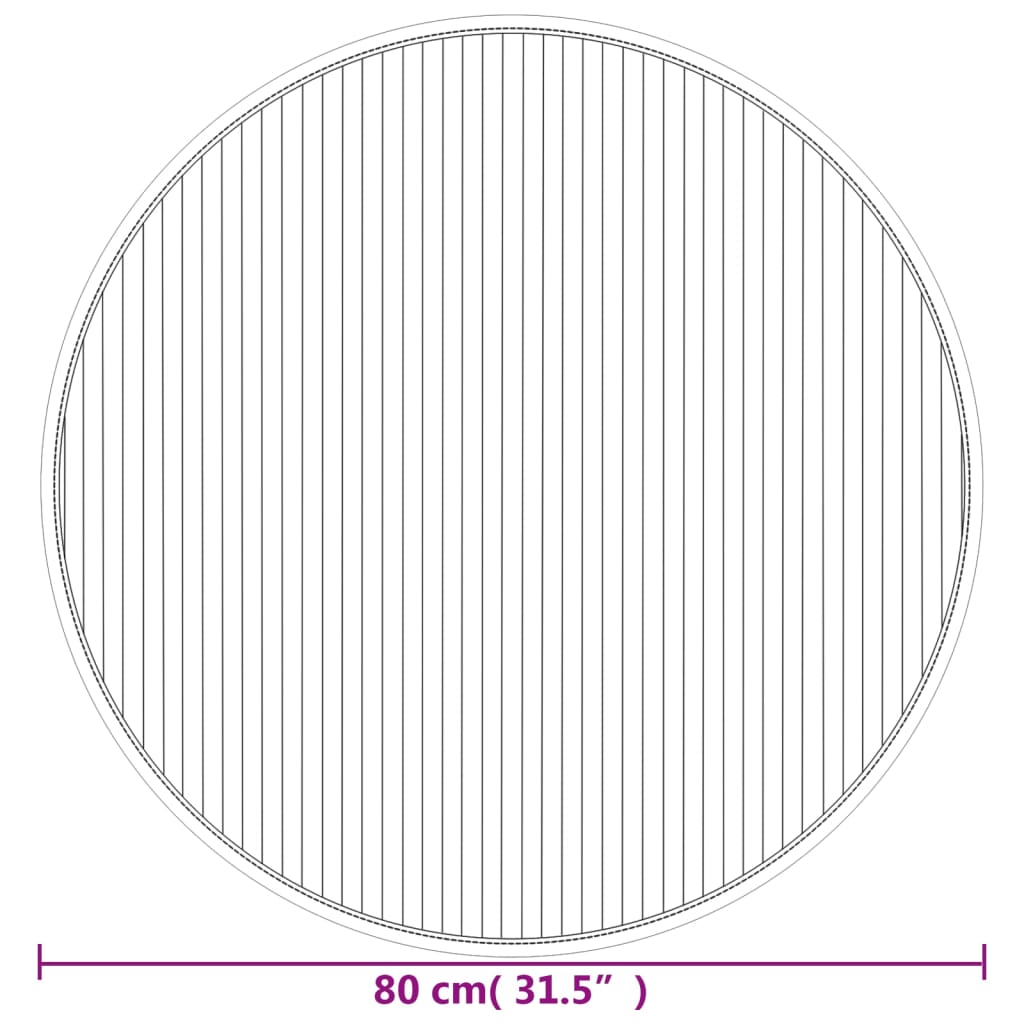 Teppich Rund Braun 80 cm Bambus