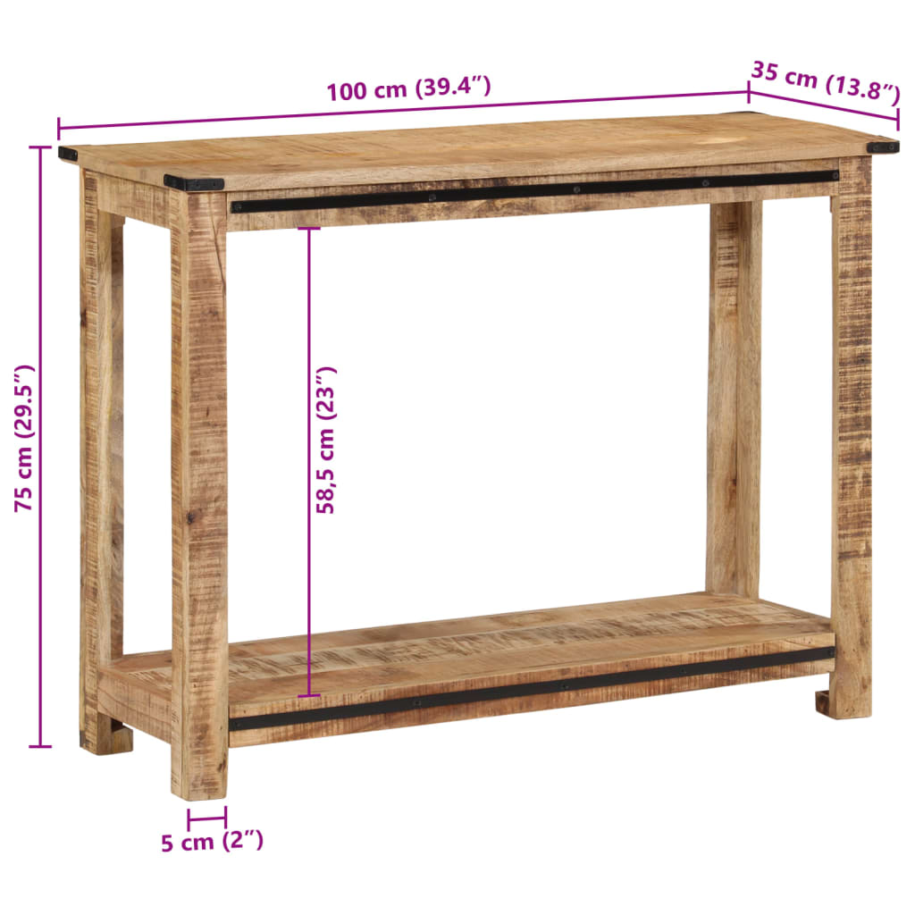 Konsolentisch 100x35x75 cm Massivholz Mango