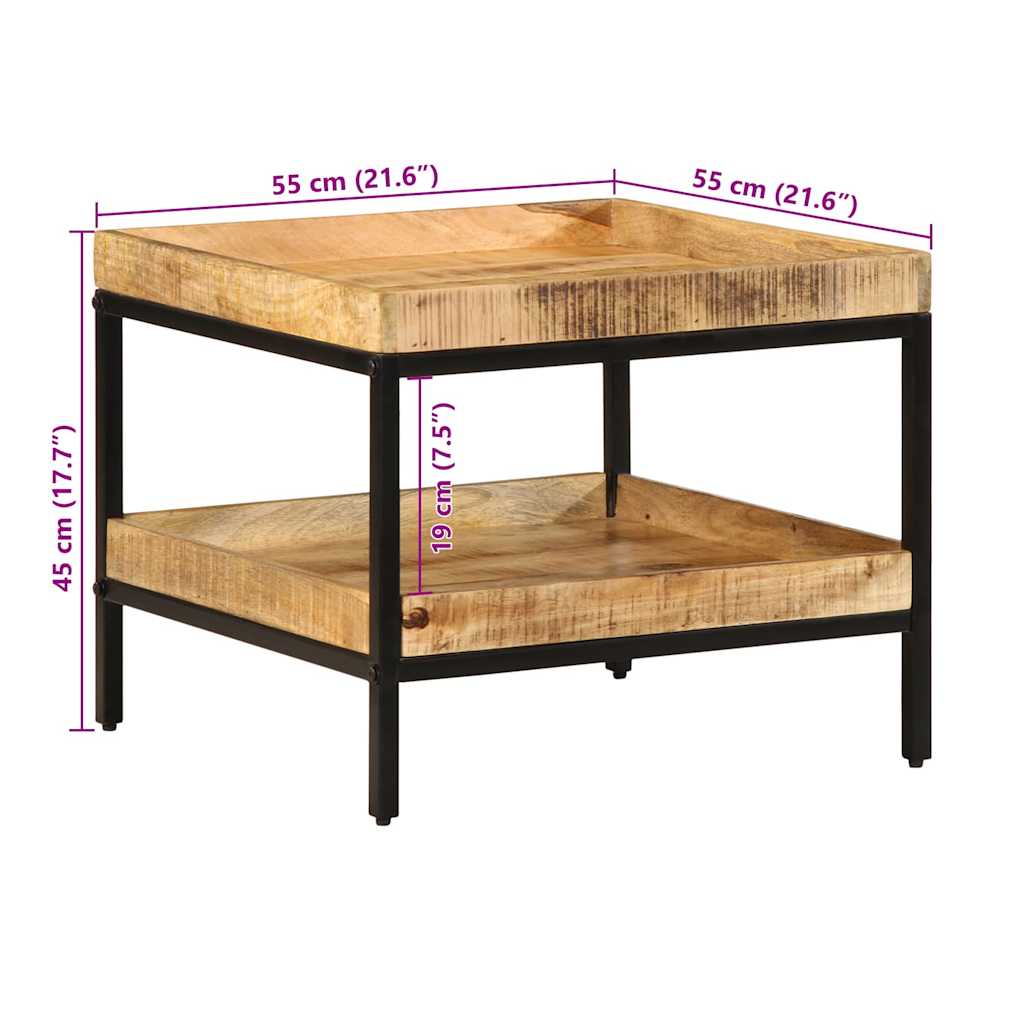 Beistelltisch Braun 55 x 55 x 45 cm massives Mangoholz