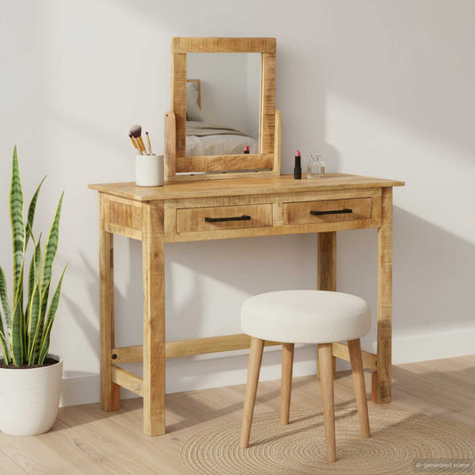 Schminktisch Braun 100 x 40 x 120 cm Massivholz Mango