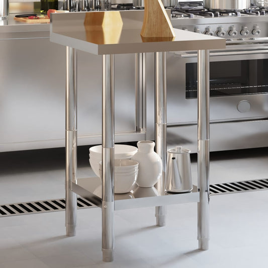 Küchen-Arbeitstisch mit Aufkantung 55x55x93 cm Edelstahl