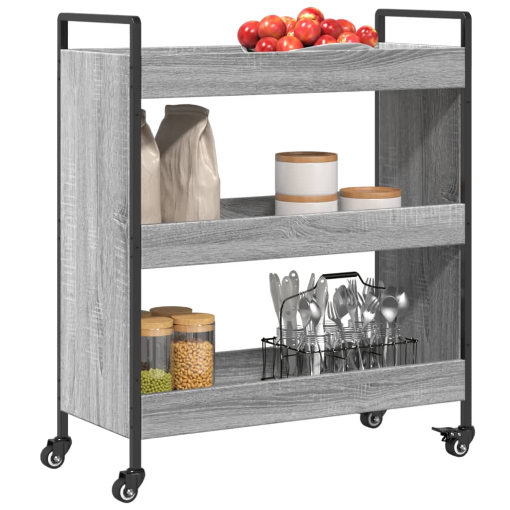 Küchenwagen Grau Sonoma 70x30x82 cm Holzwerkstoff