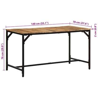 Esstisch 140x70x75 cm Raues Massivholz Mango