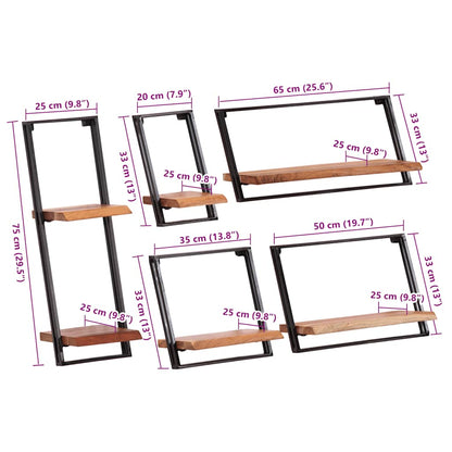 Wandregale 5 Stk. Massivholz Akazie