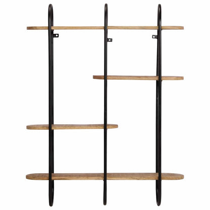 Wandregal 90x20x116,5 cm Raues Massivholz Mango