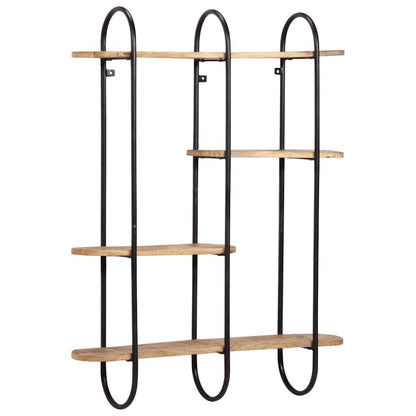 Wandregal 90x20x116,5 cm Raues Massivholz Mango