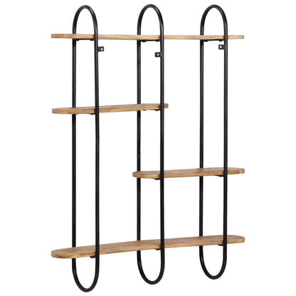 Wandregal 90x20x116,5 cm Raues Massivholz Mango