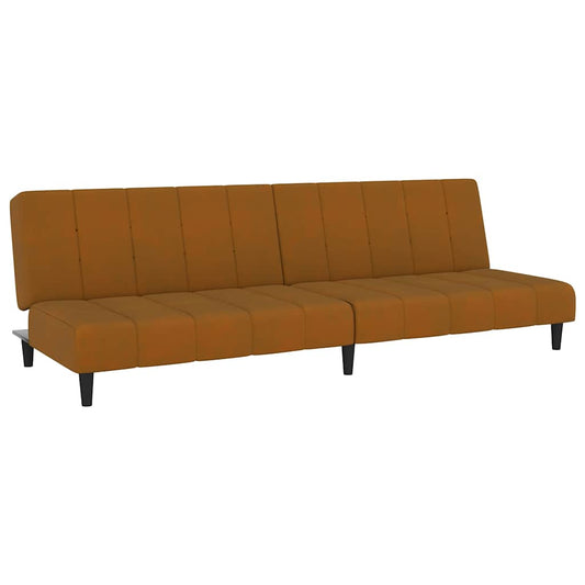 Schlafsofa 2-Sitzer Braun Samt