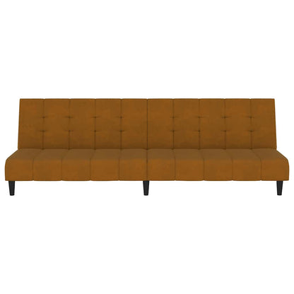 Schlafsofa 2-Sitzer Braun Samt