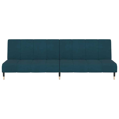 Schlafsofa 2-Sitzer Blau Samt