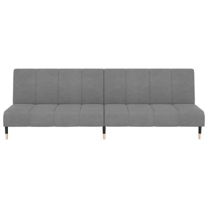 Schlafsofa 2-Sitzer Hellgrau Samt
